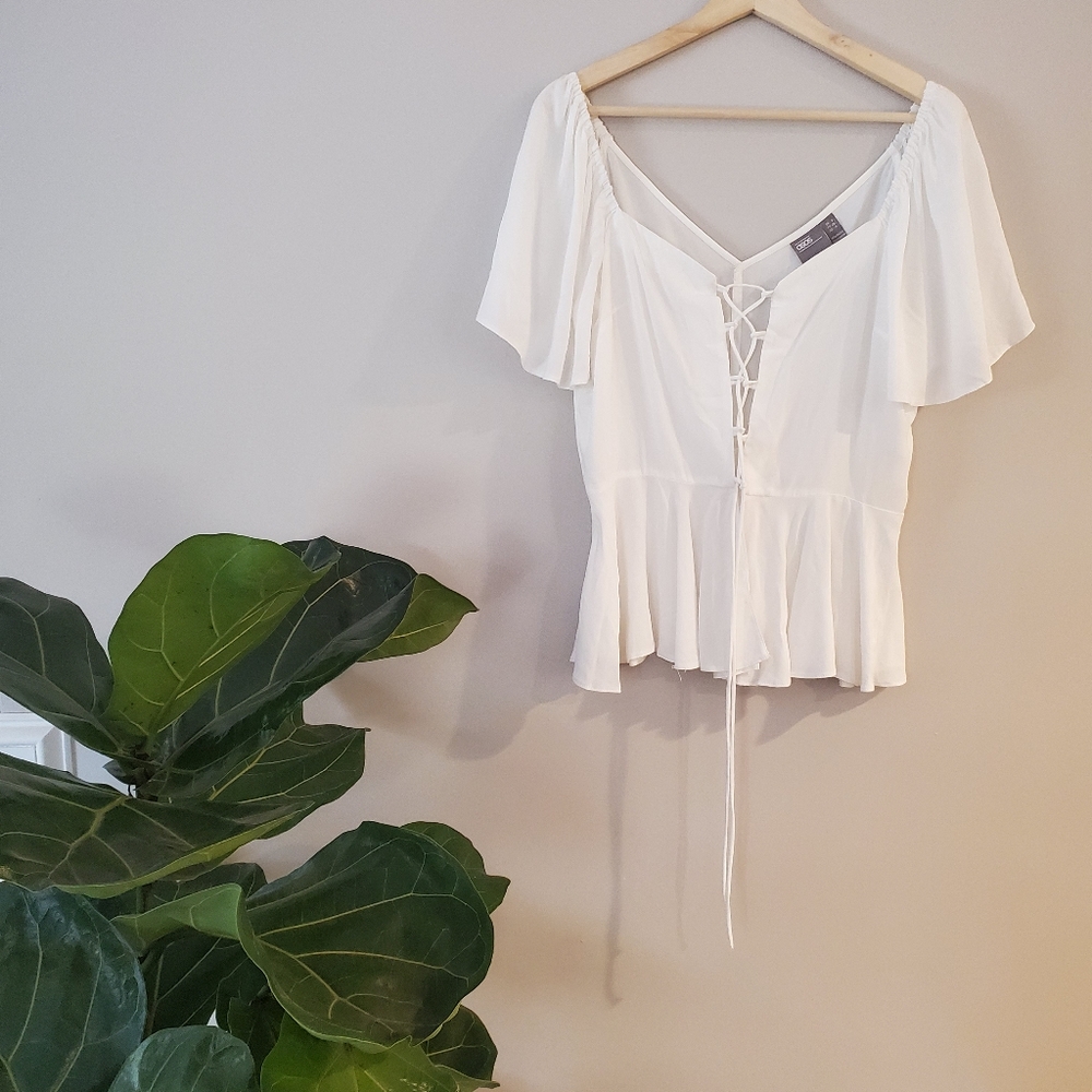 ASOS Tee Blouse w/ lace up front